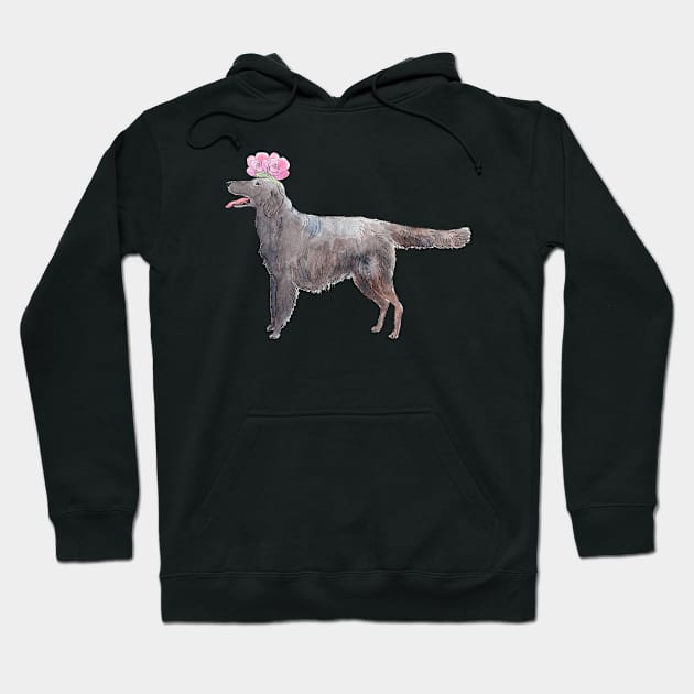 Flatcoated retriever with flower Hoodie by doggyshop